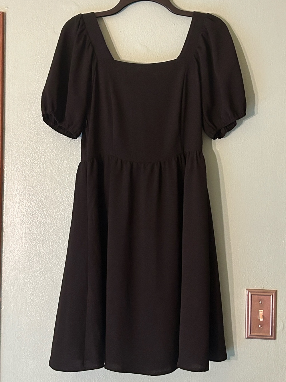Classic Black Puff-Sleeve Dress